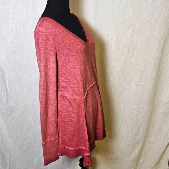 Sundance Waffle Knit Crewneck Long Sleeve Ombre Pink Sz XS - Picture 3 of 9